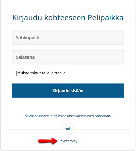 Rekisteröityminen .